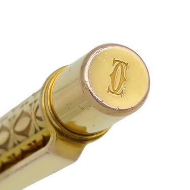 カルティエ Cartier ハッピーバースデー 2C C ドゥ カルティエ ゴールド GP ボールペン ロゴ 総柄 黒インク ツイスト式 筆記確認済み