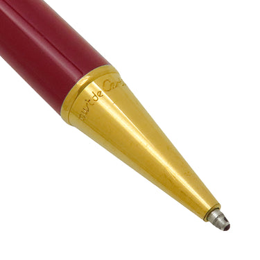 カルティエ Cartier トリニティ ボルドー×ゴールド GP レジン ボールペン 黒インク ツイスト式 筆記確認済み