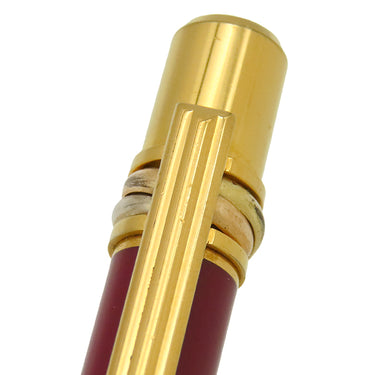カルティエ Cartier トリニティ ボルドー×ゴールド GP レジン ボールペン 黒インク ツイスト式 筆記確認済み
