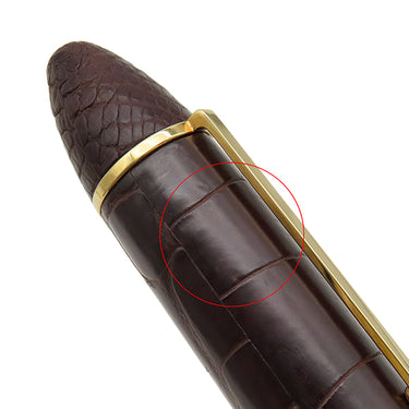 ルイヴィトン LOUIS VUITTON カーゴ アリゲーター ブラウン×ゴールド GP アリゲーター K18(ペン先) 万年筆 ゴールド金具 クロコ K18ペン先 カートリッジ未装着