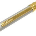 カルティエ Cartier サントス ドゥ カルティエ グレー×ゴールド メタル ボールペン ビスモチーフ 黒インク ツイスト式 筆記確認済み