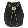 シャネル CHANEL マトラッセ 巾着 ドローストリング ブラック ベルベット ショルダーバッグ ゴールド金具 黒 ココマーク ココボール