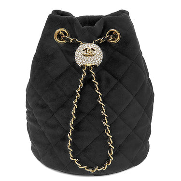 シャネル CHANEL マトラッセ 巾着 ドローストリング ブラック 