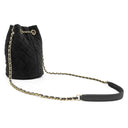シャネル CHANEL マトラッセ 巾着 ドローストリング ブラック ベルベット ショルダーバッグ ゴールド金具 黒 ココマーク ココボール