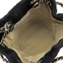 シャネル CHANEL マトラッセ 巾着 ドローストリング ブラック ベルベット ショルダーバッグ ゴールド金具 黒 ココマーク ココボール