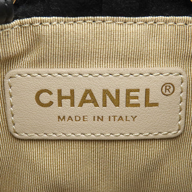 シャネル CHANEL マトラッセ 巾着 ドローストリング ブラック ベルベット ショルダーバッグ ゴールド金具 黒 ココマーク ココボール