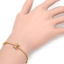 ルイヴィトン LOUIS VUITTON LV アイコニック M00587 ゴールド GP ストラス ブレスレット LVサークル LVイニシャル モノグラム･フラワー