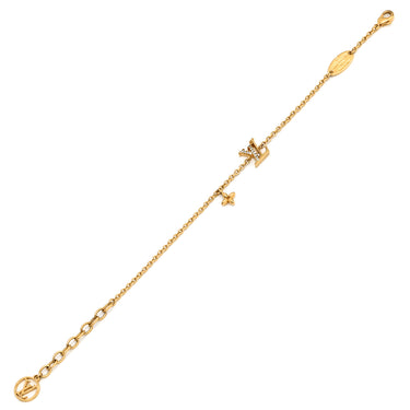 ルイヴィトン LOUIS VUITTON LV アイコニック M00587 ゴールド GP ストラス ブレスレット LVサークル LVイニシャル モノグラム･フラワー