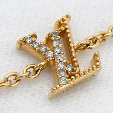 ルイヴィトン LOUIS VUITTON LV アイコニック M00587 ゴールド GP ストラス ブレスレット LVサークル LVイニシャル モノグラム･フラワー