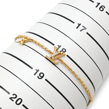 ルイヴィトン LOUIS VUITTON LV アイコニック M00587 ゴールド GP ストラス ブレスレット LVサークル LVイニシャル モノグラム･フラワー