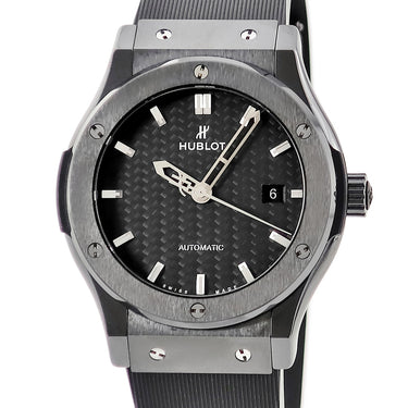腕時計 ウブロ HUBLOT クラシック フュージョン ブラックマジック セラミック 542.CM.1770.RX 自動巻き メンズ カーボン デイト