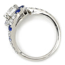 ミキモト MIKIMOTO ダイヤ 0.97ct サファイア ブルー×プラチナシルバー Pt950 ダイヤモンド サファイア リング 指輪 デザインリング 青 プラチナ950 8.5号