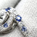 ミキモト MIKIMOTO ダイヤ 0.97ct サファイア ブルー×プラチナシルバー Pt950 ダイヤモンド サファイア リング 指輪 デザインリング 青 プラチナ950 8.5号