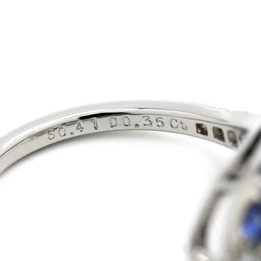 ミキモト MIKIMOTO ダイヤ 0.97ct サファイア ブルー×プラチナシルバー Pt950 ダイヤモンド サファイア リング 指輪 デザインリング 青 プラチナ950 8.5号