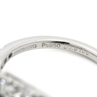 ミキモト MIKIMOTO ダイヤ 0.97ct サファイア ブルー×プラチナシルバー Pt950 ダイヤモンド サファイア リング 指輪 デザインリング 青 プラチナ950 8.5号