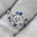 ミキモト MIKIMOTO ダイヤ 0.97ct サファイア ブルー×プラチナシルバー Pt950 ダイヤモンド サファイア リング 指輪 デザインリング 青 プラチナ950 8.5号
