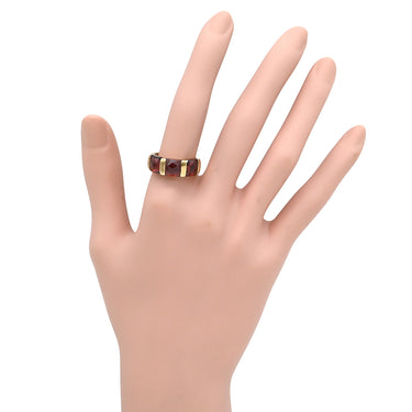 ルジアダ RUGIADA ガーネット レッド×イエローゴールド K18YG ガーネット リング 指輪 Au750 18K 18金 ローズカット デザインリング 13号