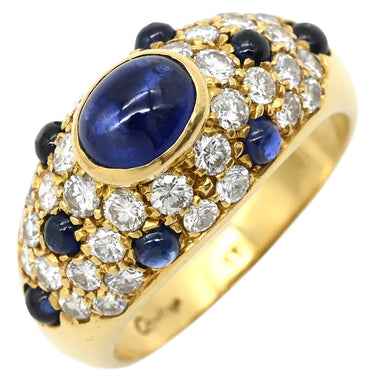 カルティエ Cartier コリントリング ブルー×イエローゴールド K18YG サファイア ダイヤモンド #51(JP11) リング 指輪 サファイア ダイヤモンド 18K 750 YG 10号
