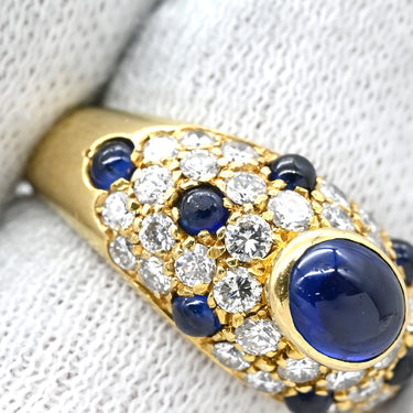 カルティエ Cartier コリントリング ブルー×イエローゴールド K18YG サファイア ダイヤモンド #51(JP11) リング 指輪 サファイア ダイヤモンド 18K 750 YG 10号
