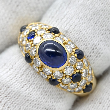 カルティエ Cartier コリントリング ブルー×イエローゴールド K18YG サファイア ダイヤモンド #51(JP11) リング 指輪 サファイア ダイヤモンド 18K 750 YG 10号