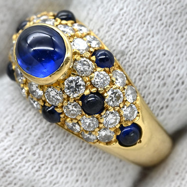 カルティエ Cartier コリントリング ブルー×イエローゴールド K18YG サファイア ダイヤモンド #51(JP11) リング 指輪 サファイア ダイヤモンド 18K 750 YG 10号