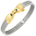 フレッド FRED フォース10 シルバー×イエローゴールド K18YG ステンレスケーブル #17 ブレスレット Au750 18K YG ステンレス コンビ