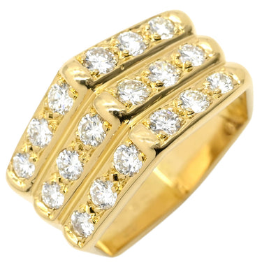 クリスチャン・ディオール Dior ダイヤモンドリング イエローゴールド K18YG ダイヤモンド #15 リング 指輪 Au750 K18 ダイヤ デザインリング 10.5号