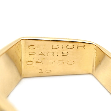 クリスチャン・ディオール Dior ダイヤモンドリング イエローゴールド K18YG ダイヤモンド #15 リング 指輪 Au750 K18 ダイヤ デザインリング 10.5号