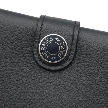 エルメス HERMES R.M.S ブラック エバーカラー カードケース シルバー金具 黒 2つ折り 名刺入れ ブラックラッカー