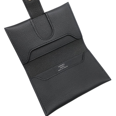 エルメス HERMES R.M.S ブラック エバーカラー カードケース シルバー金具 黒 2つ折り 名刺入れ ブラックラッカー