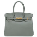 エルメス HERMES バーキン30 ヴェールアマンド ヴォーエプソン ハンドバッグ ゴールド金具