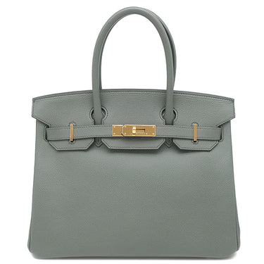 エルメス HERMES バーキン30 ヴェールアマンド ヴォーエプソン ハンドバッグ ゴールド金具