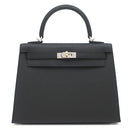 エルメス HERMES ケリー25 外縫い ブラック ヴォーエプソン 2WAYバッグ シルバー金具 新品 未使用 エレクトラム金具 2026年製