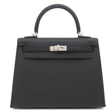 エルメス HERMES ケリー25 外縫い ブラック ヴォーエプソン 2WAYバッグ シルバー金具 新品 未使用 エレクトラム金具 2026年製