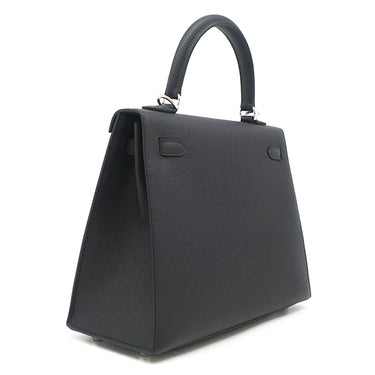 エルメス HERMES ケリー25 外縫い ブラック ヴォーエプソン 2WAYバッグ シルバー金具 新品 未使用 エレクトラム金具 2026年製