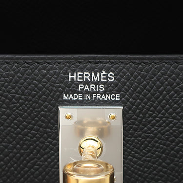 エルメス HERMES ケリー25 外縫い ブラック ヴォーエプソン 2WAYバッグ シルバー金具 新品 未使用 エレクトラム金具 2026年製