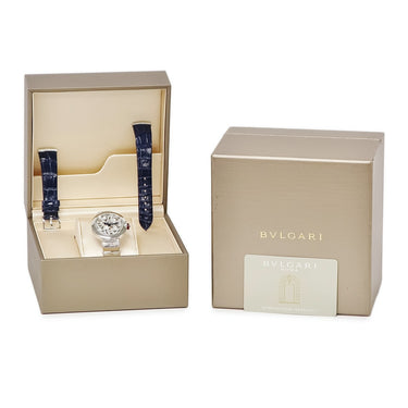 腕時計 ブルガリ BVLGARI ルチェア スケルトン LUP33SKSDL 103518 自動巻き レディース 純正ダイヤ 青針 雪の結晶 日本限定