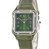 腕時計 カルティエ Cartier サントス デュモン LM ラッカー WGSA0096 手巻き メンズ レディース Pt950無垢 オリーブ グリーン 限定