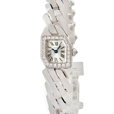 腕時計 カルティエ Cartier マイヨン ドゥ カルティエ スモールモデル WJBJ0003 クオーツ レディース K18WG無垢 純正ダイヤ シルバー