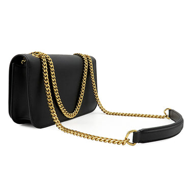セリーヌ CELINE トリオンフ フレーム チェーン ショルダー ブラック レザー ショルダーバッグ ゴールド金具 黒