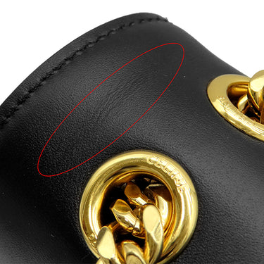 セリーヌ CELINE トリオンフ フレーム チェーン ショルダー ブラック レザー ショルダーバッグ ゴールド金具 黒