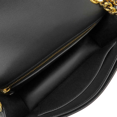 セリーヌ CELINE トリオンフ フレーム チェーン ショルダー ブラック レザー ショルダーバッグ ゴールド金具 黒