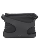 サルヴァトーレ・フェラガモ Salvatore Ferragamo カットアウト 241499 ブラック ナイロン レザー ショルダーバッグ シルバー金具 黒 斜め掛け