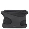 サルヴァトーレ・フェラガモ Salvatore Ferragamo カットアウト 241499 ブラック ナイロン レザー ショルダーバッグ シルバー金具 黒 斜め掛け