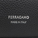 サルヴァトーレ・フェラガモ Salvatore Ferragamo カットアウト 241499 ブラック ナイロン レザー ショルダーバッグ シルバー金具 黒 斜め掛け