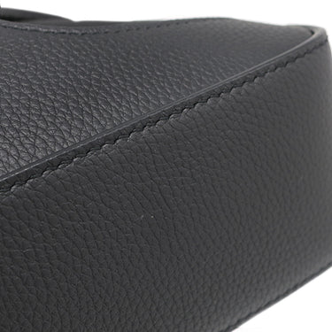 サルヴァトーレ・フェラガモ Salvatore Ferragamo カットアウト 241499 ブラック ナイロン レザー ショルダーバッグ シルバー金具 黒 斜め掛け