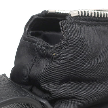 サルヴァトーレ・フェラガモ Salvatore Ferragamo カットアウト 241499 ブラック ナイロン レザー ショルダーバッグ シルバー金具 黒 斜め掛け