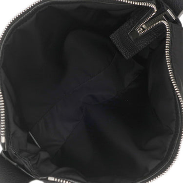 サルヴァトーレ・フェラガモ Salvatore Ferragamo カットアウト 241499 ブラック ナイロン レザー ショルダーバッグ シルバー金具 黒 斜め掛け