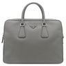 プラダ PRADA サフィアーノ ブリーフケース 2VE368 グレー レザー ビジネスバッグ シルバー金具 グレー ストラップ欠品
