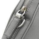 プラダ PRADA サフィアーノ ブリーフケース 2VE368 グレー レザー ビジネスバッグ シルバー金具 グレー ストラップ欠品